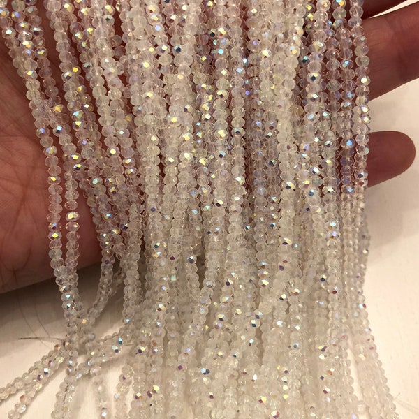 2mm Crystal rondelle beads strand 170 pcs, PBC2C19