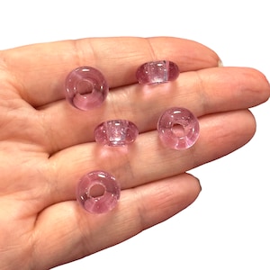 Perles rondes en verre de Murano fabriquées à la main avec trous de 5 mm, lot de 5 pièces