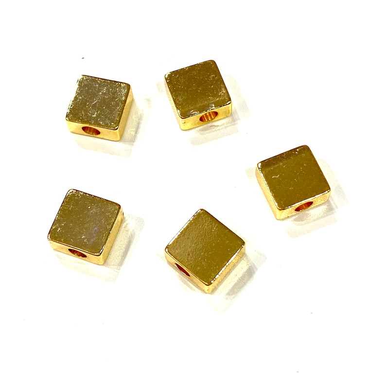 24kt Gold Plated Brass Square Spacer 6mm Brass Square Etsy UK