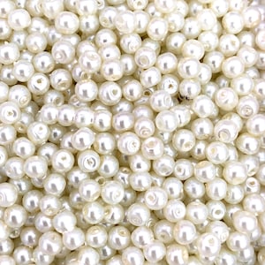 Glass Pearl Beads  4mm, 100 gr, Approx 920 Beads,Ivory Color, Ivory Glass Pearl
