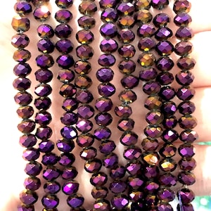 6mm Crystal faceted rondelle beads, PBC6C38