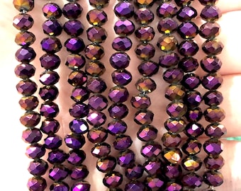 6mm Crystal faceted rondelle beads, PBC6C38