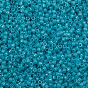 Miyuki Delica 11/0 DB0218 Opaque Med Turquoise Blue Luster, 5 Gr Pack