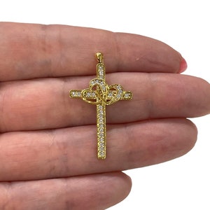 24Kt Gold Plated Stunning Cubic Zirconia Cross Crucifix Pendant