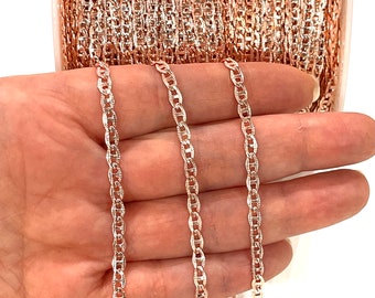 Rose Gold Plated Brass Soldered Chain,3.5mm Gold Plated Chain,