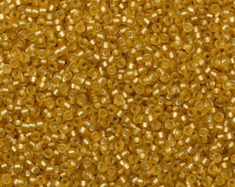 Miyuki Seed Beads 15/0,1902 - Semi-matte Silver Lined Gold, 10 Gr