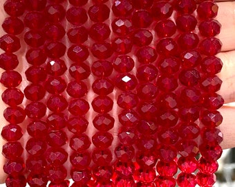 8mm Crystal faceted rondelle - 72 pcs - 8 mm - full strand - PBC8C65, Crystal Beads, Beads glass beads, beadscrystal rondelle beads