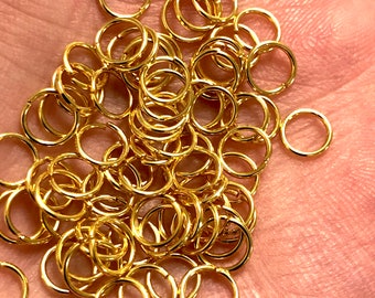 24Kt Gold Plated Jump Rings, 6mm, 24 Kt Gold Plated Open Jump Rings