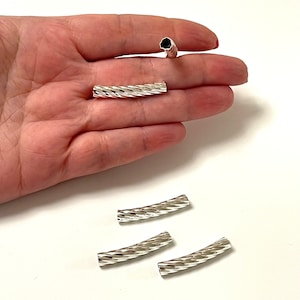 Silver Plated Twisted Spacer Tubes, Twisted Round Tube Bars , Silver Tube Bars