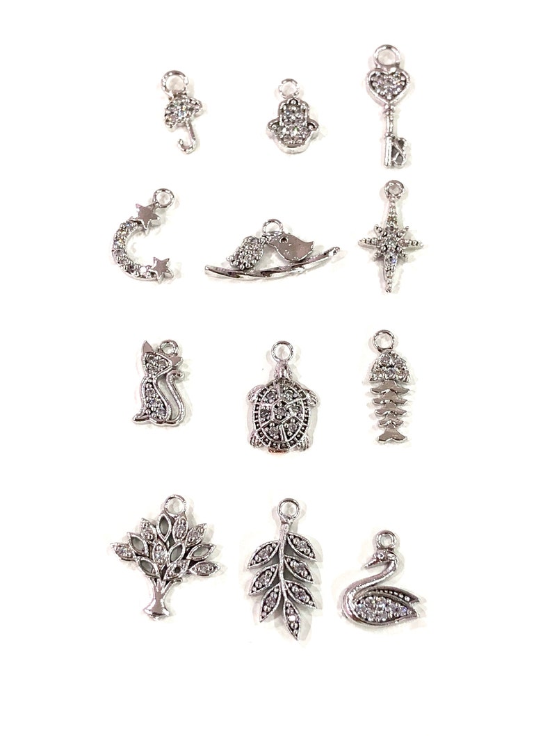 Comet Charm Silver Plated Zirconia Comet Charm