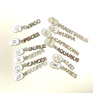 Silver Plated Brass Zodiac Horoscope Sign, Constellation Medallion Pendant,  Celestial Astrology Charm for Necklace Jewelry Making