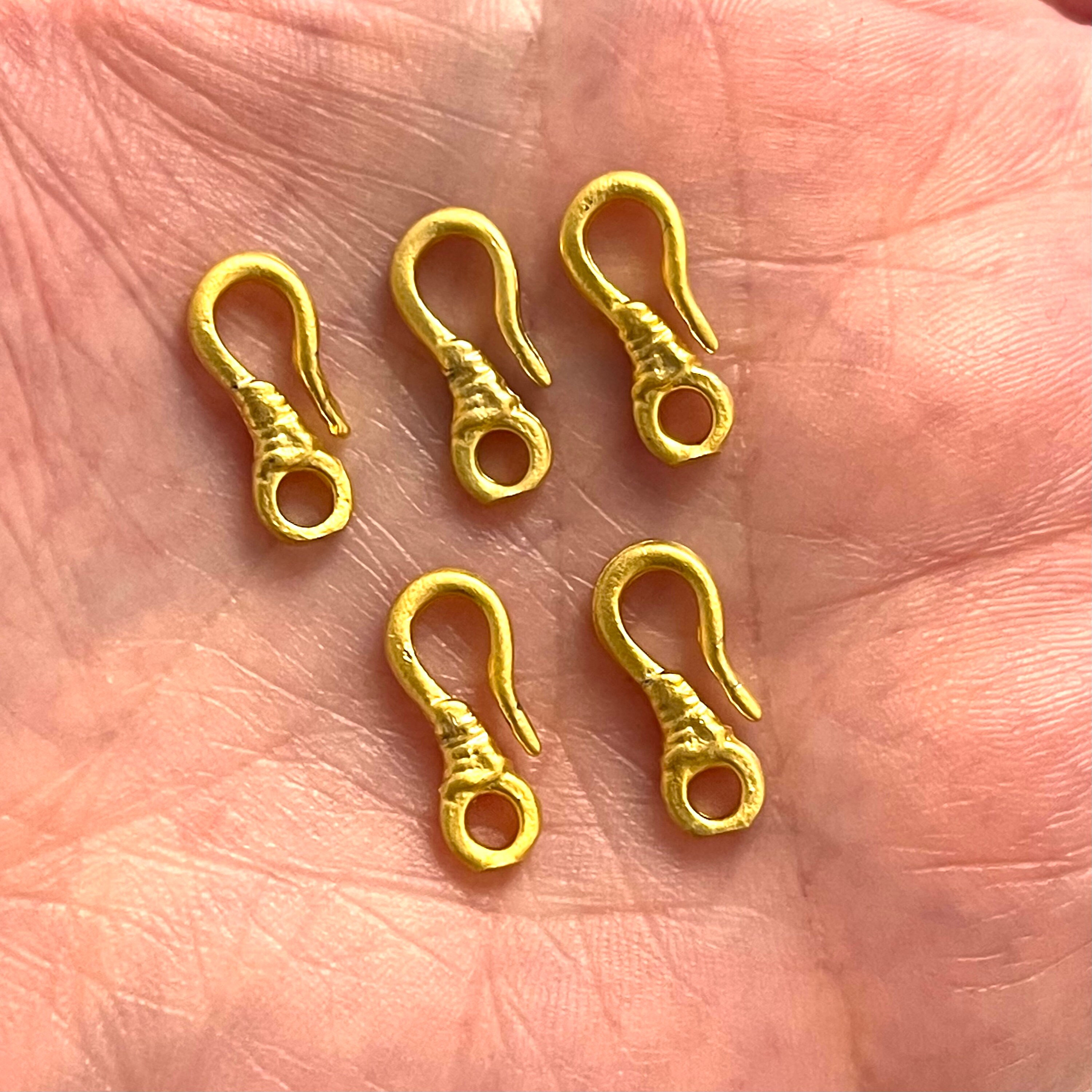 24Kt Matte Gold Plated 16mm Brass Hooks 24Kt Matte Gold Etsy