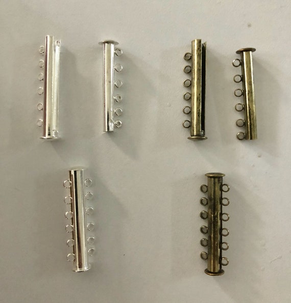 2 3 4 5 6 7 8 STRAND MAGNETIC SLIDE LOCK CLASPS SILVER or GOLD PLATED