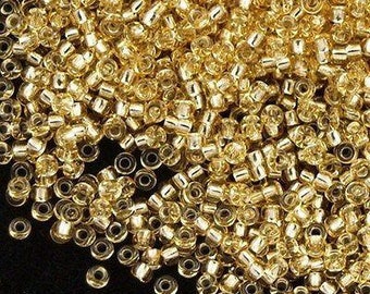 Miyuki Seed Beads 11/0 Silver Lined Gold, 0003