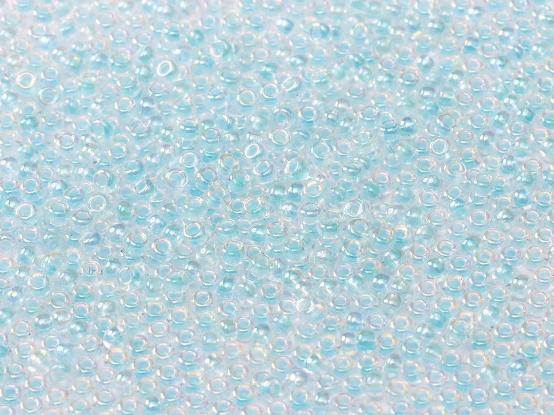 Miyuki Seed Beads Rocailles – 20g Tube, 6/0 (ca. 4mm), Blau Mit Kristall-Fütterung, Ca. 240 Stück, Für Schmuck & Basteln
