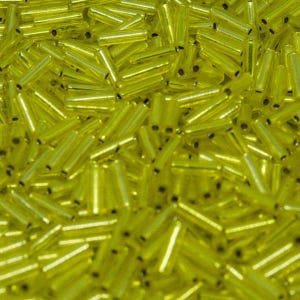Miyuki Bugles size 6mm 0006 Silver Lined Yellow 10 grams