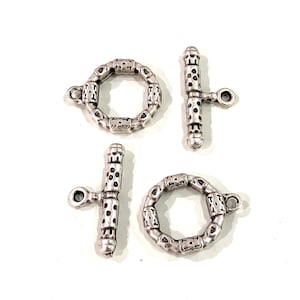 2 Sets Silver Toggle Clasp, Antique Silver Plated  Toggle Clasp,