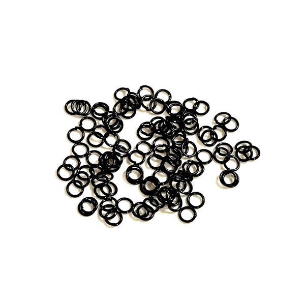 Black Jump Rings, 5mm, Black Plated Open Jump Rings