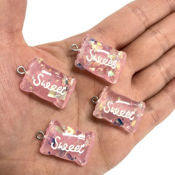 Sweet Candy Charms, Acrylic Sweet Candy Charms, 4 Pcs in a Pack 