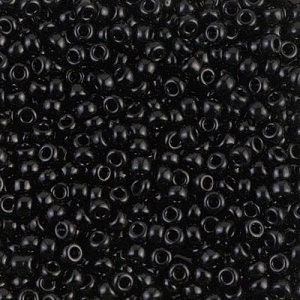 Perlas de semillas Miyuki 11/0 negras, 0401