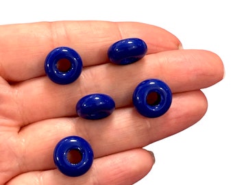 Hand Made Murano Glass Rondelle Beads With 5mm Holes, 5 pcs in a pack