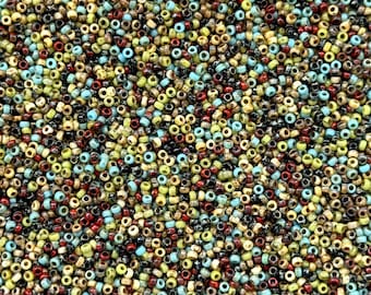 Miyuki Seed Beads 15/0,  Picasso Harmony Ensemble Mix, 5 Gr
