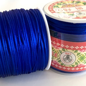 Royal Blau Rattail Cord, Kumihimo Cord, Satin Seide Cord, Satin Nylon Cord, Makramee Knoten DIY, Perlenschnur, Fadenschnur, 1.5mm