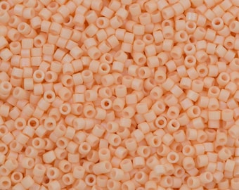 Miyuki Delica Beads, Miyuki Delica 11/0 DB1522 Matte Opaque Lt. Peach AB,5 Gr Pack