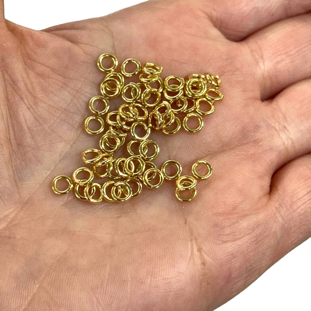 5x1mm,24kt Gold Plated Strong Jump Rings, 24kt Gold Plated Open Jump ...