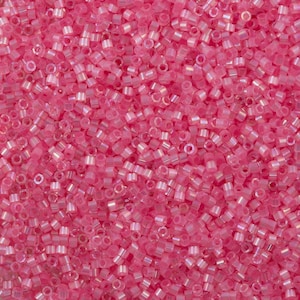 Miyuki Delica  11/0 DB1875 - Silk Inside Dyed Lt.Carnation AB, Miyuki Delica Beads,5 Gr Pack