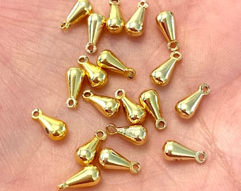 24Kt Gold Plated 8mm Drop Charms, 20 pcs in a pack