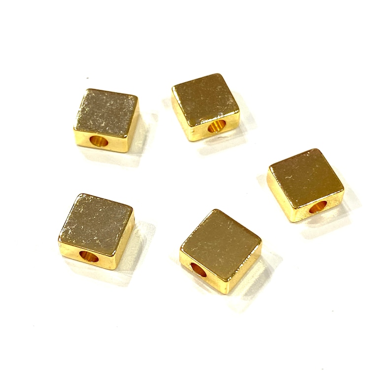 24kt Gold Plated Brass Square Spacer 6mm Brass Square Etsy UK
