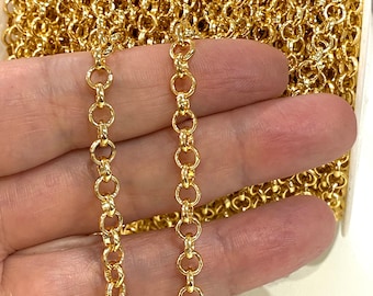 Mens Jewellery 18 k Gold Plated Necklace for Men or Women Chain Width 5 mm N295 Mens Jewellery 18 k Gold Plated Necklace for Men or Women Chain Width 5 mm N295