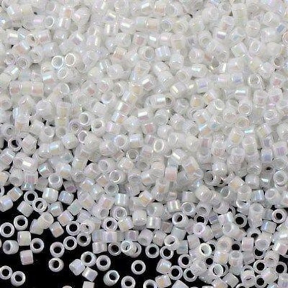 Miyuki Delica 11/0 DB0202 White Pearl AB ,5 Gr Pack, miyuki delica 11/0 - Vimarsana News