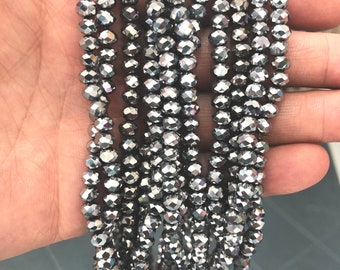 6mm Crystal faceted rondelle beads, PBC6C60