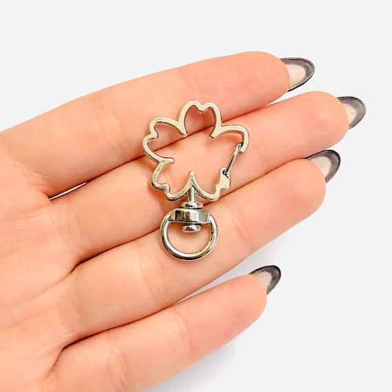 Rhodium Plated Clover Shape Large Swivel Lobster Clasp Etsy