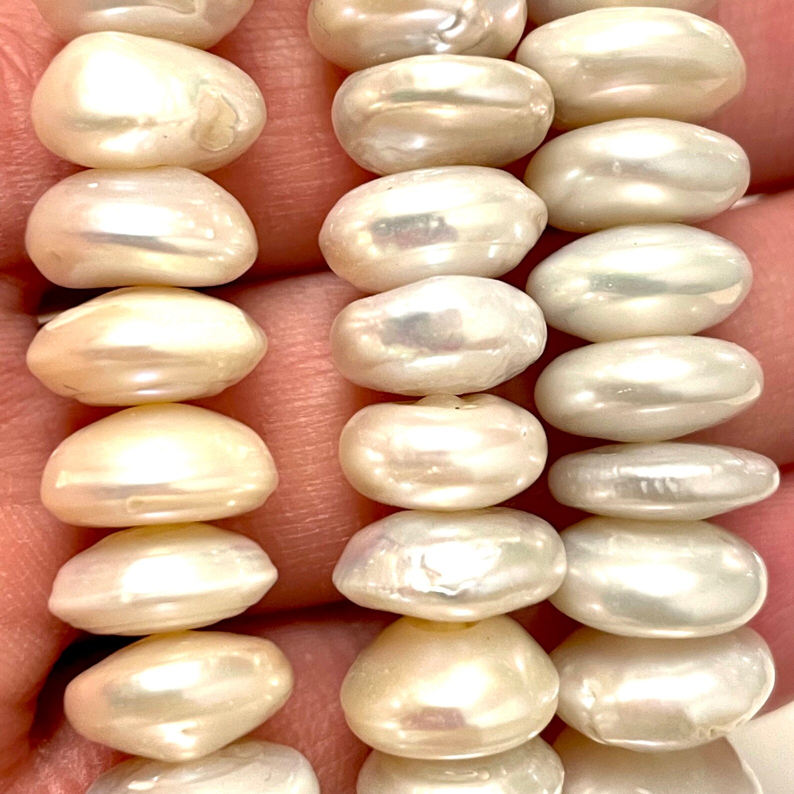 Natural White Freshwater Button Pearls White Center Drilled Etsy