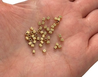24Kt Gold Plated 2.5x2mm Spacers, 50 pcs in a pack