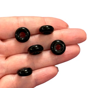 Handmade Murano Glass Rondelle Beads 5mm Hole, 5pcs Pack – Colorful Jewelry Supplies for Crafting & Beadwork