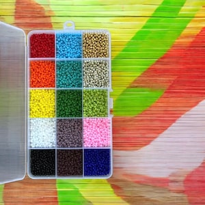 Miyuki 8/0 Seed Beads Set di colori opachi – 15 colori in scatola organizer