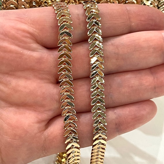 24kt Gold Plated 6mm Chevron Chain 6mm 