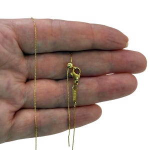 Waterproof Stainless Steel 24Kt Gold Filled Adjustable Stainless Steel Necklace – 0.5mm Cobra Chain, Max 16&quot;