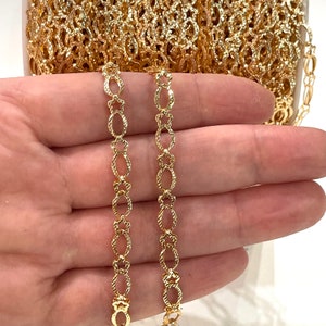 Catena saldata a doppio strato da 5 mm placcata in oro 24 kt, catena in oro da 5 mm