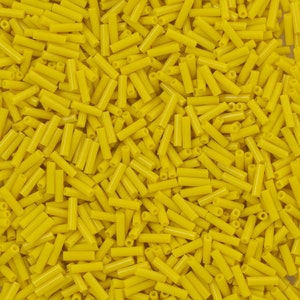 Miyuki Bugles size 6mm 0404 Opaque Yellow, Opaque Yellow bugles 6mm,