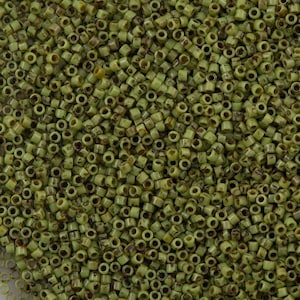 Miyuki Delica 11/0 DB2265 Opaque Chartreuse Picasso, 5 Gr Pack