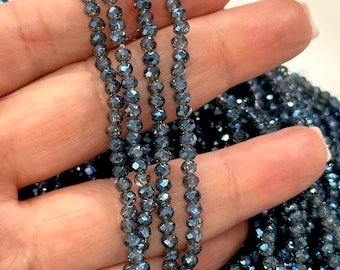 3mm Crystal faceted rondelle - 140 pcs -3mm - full strand - PBC3C75, Crystal Beads,Beads, glass beads, beads crystal rondelle beads