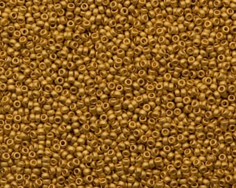 Miyuki Seed Beads 15/0, 0191F - Matte 24kt Gold Plated, beads, miyuki beads, seed beadsseed beads Japanese seed beads