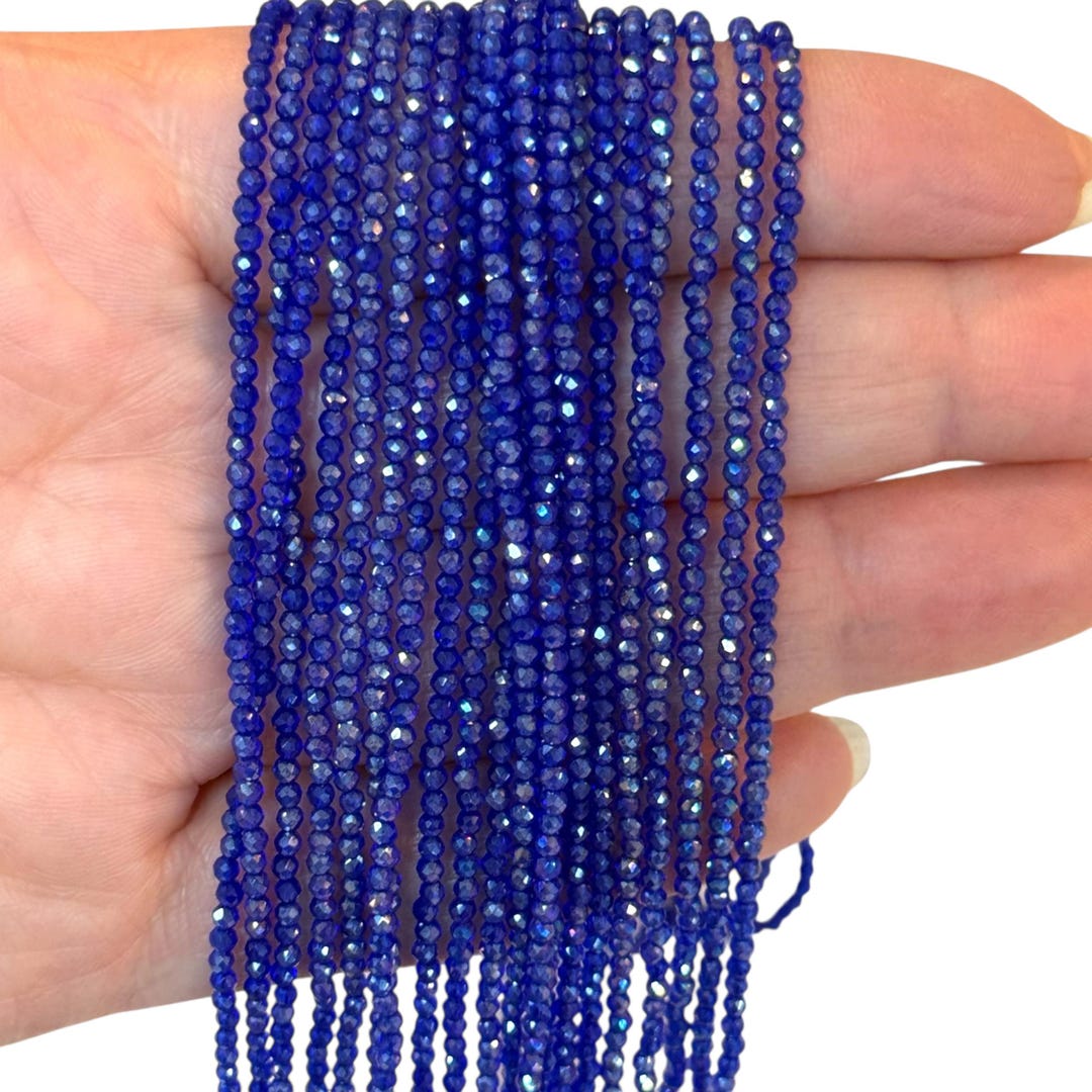 2mm Royal Blue Faceted Round Crystal Beads, PBC2R20 - Etsy