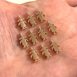 Rose Gold Plated Girl Charms, 10 Stück in einer Packung