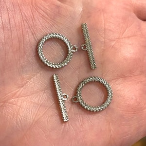 2 Sets Rhodium Plated Toggle Clasps,